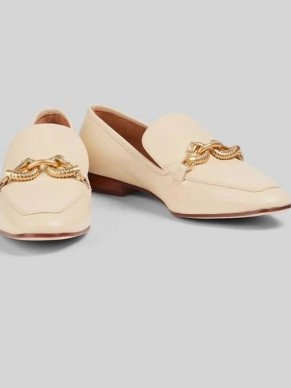 Brand New tory burch sz 10.5 jessa 20 mm loafer tumbled cream leather 60801
